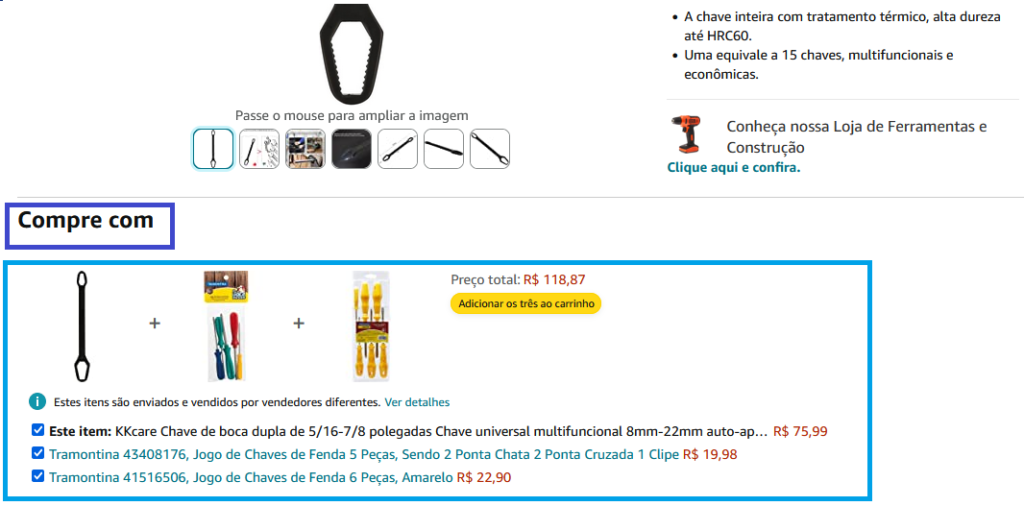 Estratégias para e-commerce - Upselling de produtos no site da Amazon