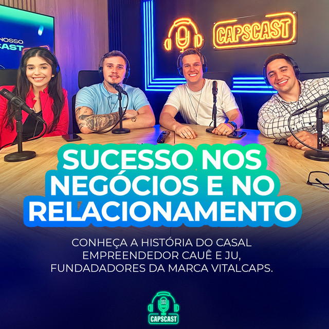 Convidados do Capscast com os hosts na mesa de conversa.