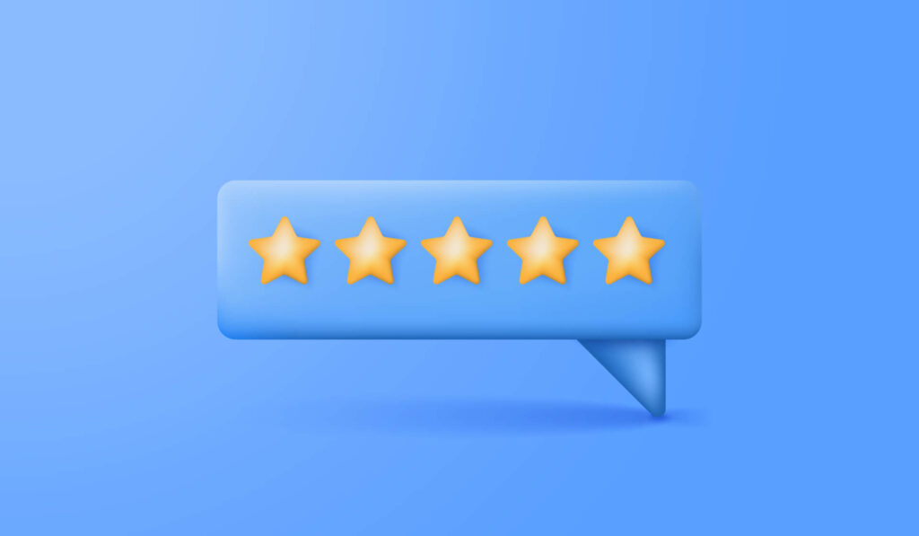 5 estrelas indicando credibilidade, confiança e avaliação positiva.