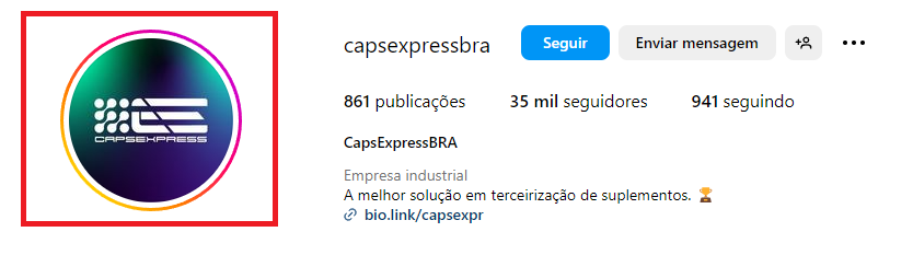 Imagem de perfil para Instagram.