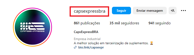 Nome de usuário para Instagram para ne´gocios.