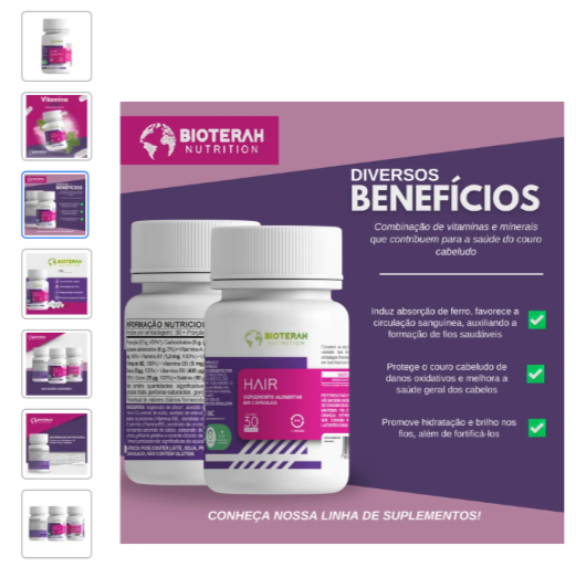 Exemplo de foto para vender suplementos no Mercado Livre